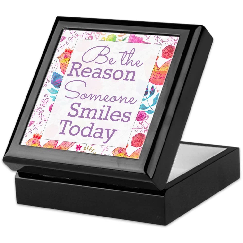 Handcrafted Hardwood Keepsake Jewelry Box with Velvet Lining - Elegant Smiles Design by CafePress | Perfect for Jewelry Storage, Wedding Gifts & Memory Boxes