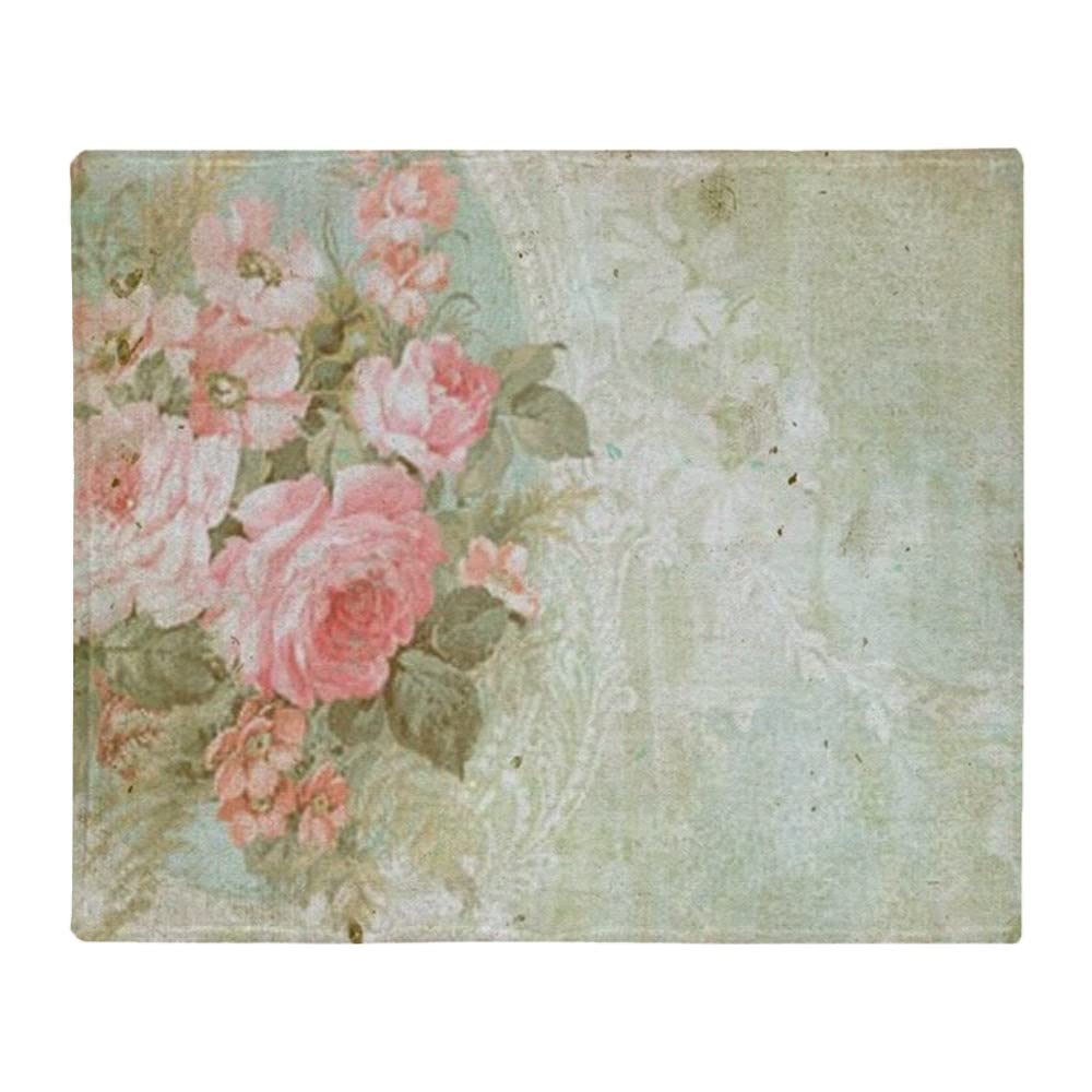 Vintage Pink Rose Arctic Fleece Throw Blanket - Soft Cozy Flannel Plush Blanket for Couch, Bed, Sofa - Perfect for Winter, Camping, Gifts & Home Decor