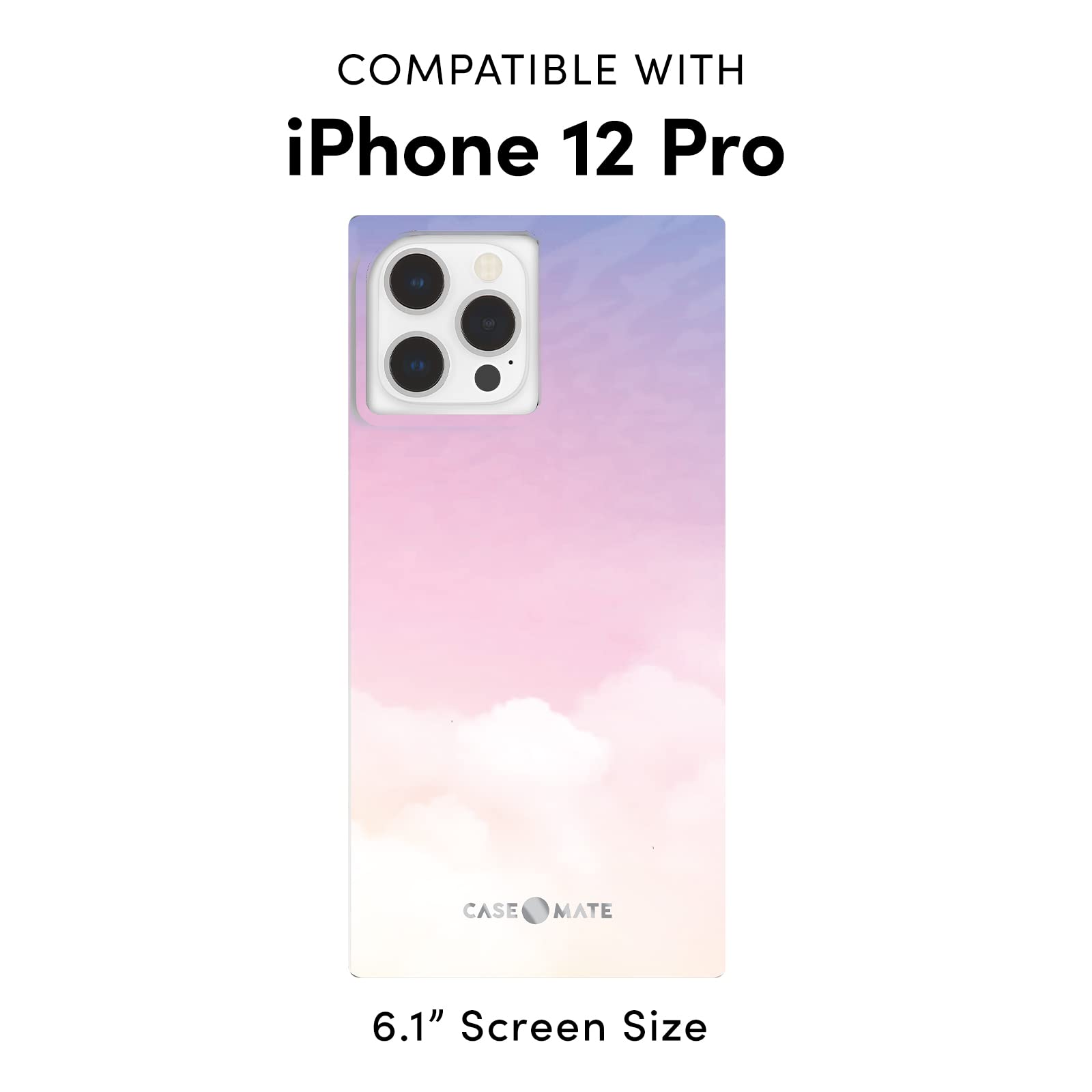Case-Mate BLOX Square iPhone 12 & 12 Pro Case - Slim Lightweight Protective Cover with 10ft Drop Protection - Clouds Design - Perfect for Everyday Use & Outdoor Activities