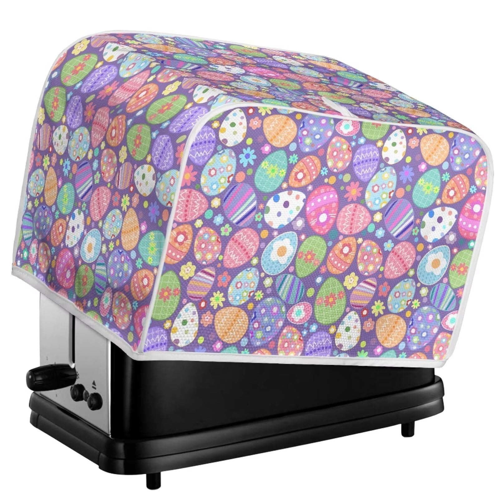 Vibrant Easter Egg Toaster Cover for 2-Slice Toasters - Cute Kitchen Appliance Decor, Bread Maker Protector, Lightweight Oven Cover - Perfect for Easter Decorations, Spring Kitchen Accessories & Small Appliance Protection