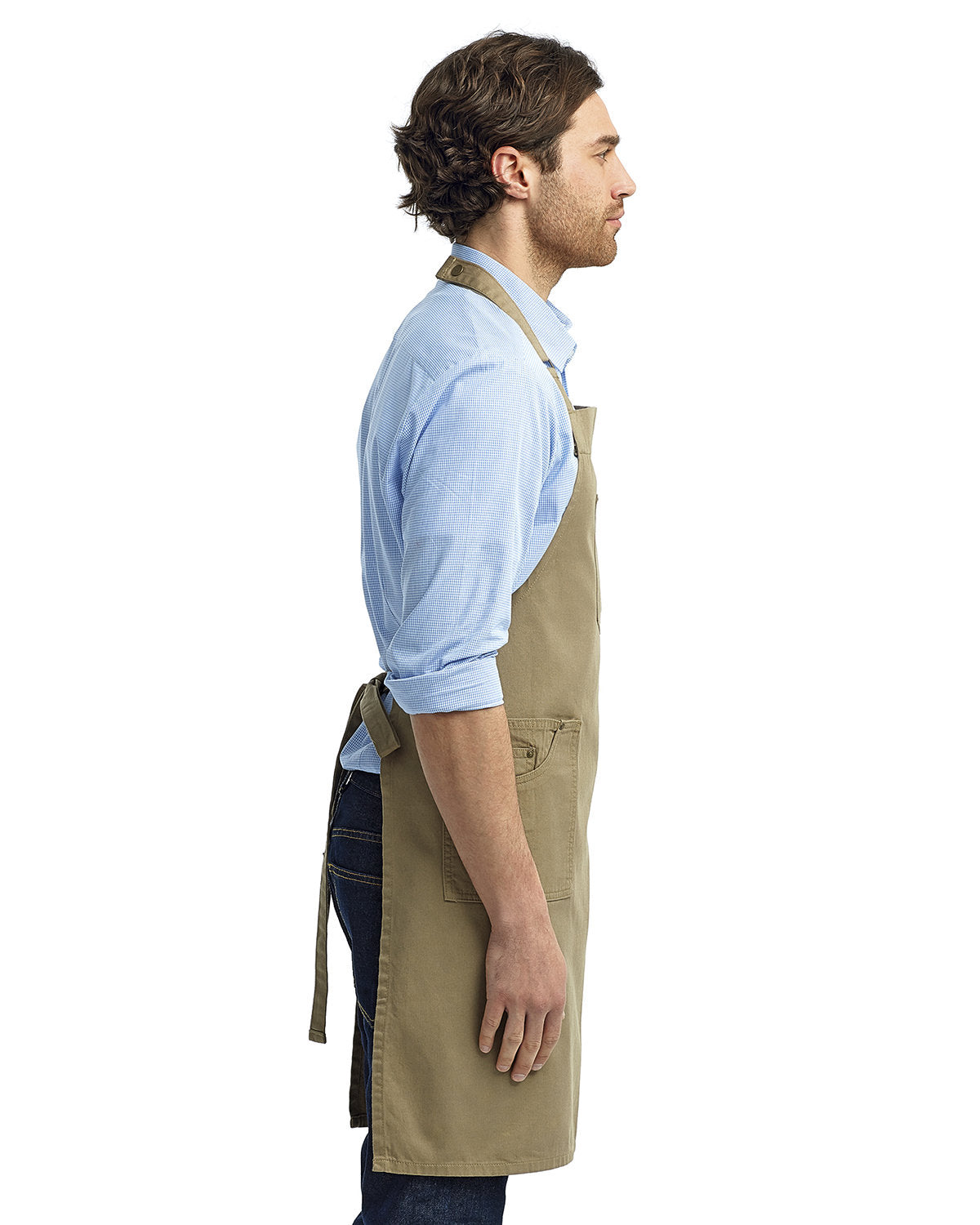 Reprime RP132 Unisex Cotton Chino Bib Apron - Artisan Collection for Cooking, Baking & Grilling - Durable Kitchen & BBQ Apron for Chefs & Home Cooks