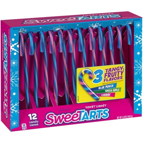Sweetarts Candy Canes - 2 Pack | Classic Christmas Peppermint Candy Sticks | Perfect for Stocking Stuffers, Holiday Parties & Gift Giving