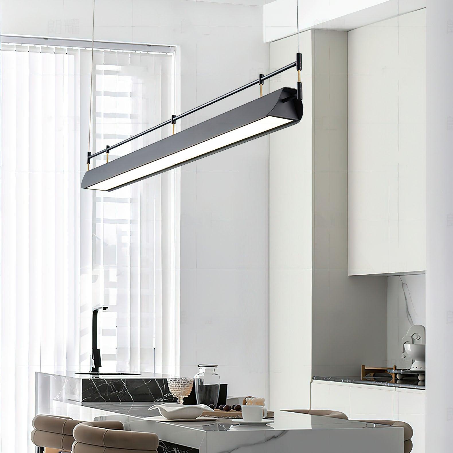 Black LED Chandelier for Ceiling - Modern Crystal Pendant Light Fixture for Dining Room, Bedroom, Living Room & Kitchen Decor