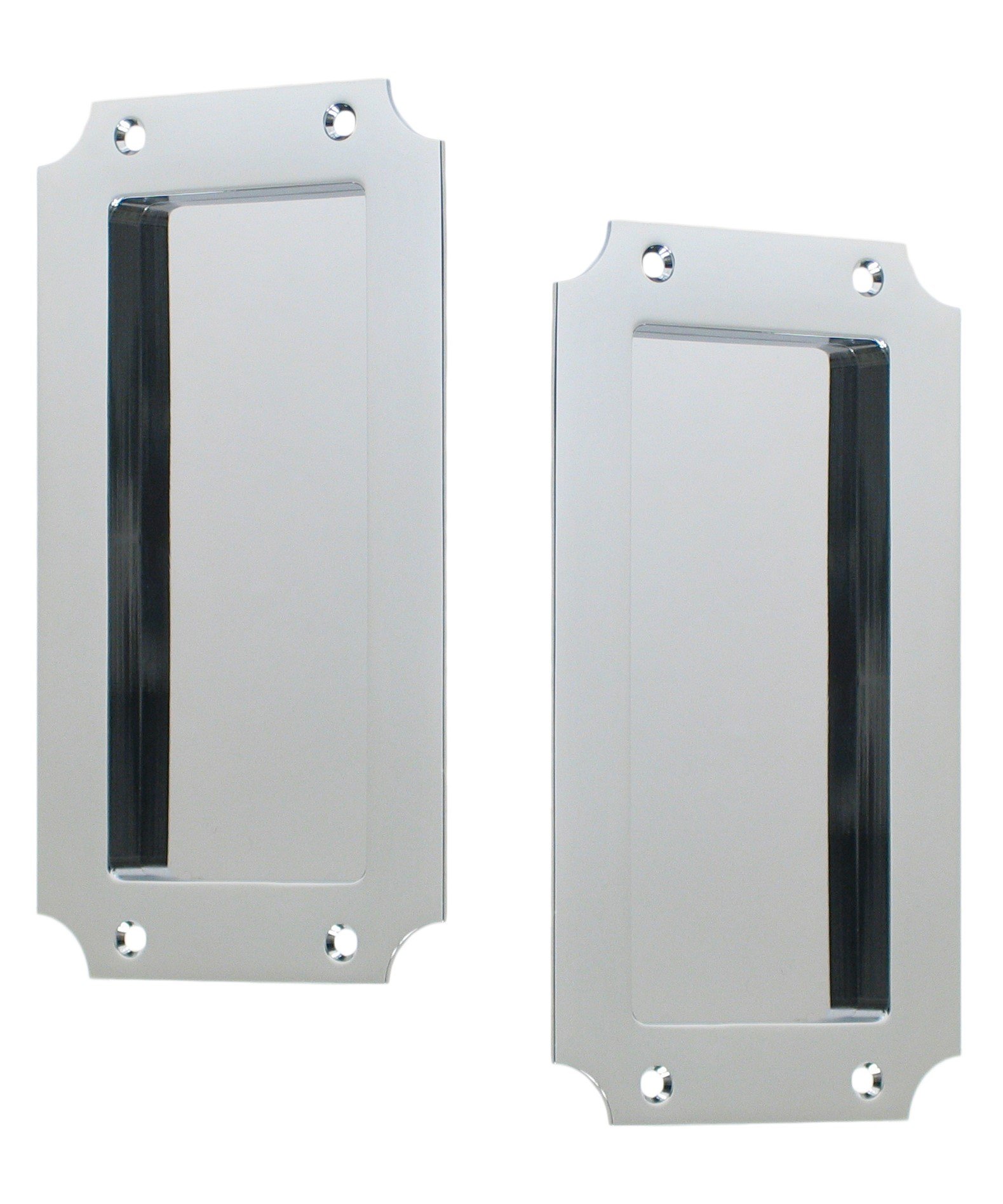 FPL Manor Solid Brass Pocket Door Hardware - Passage Function for Hall & Closet - Polished Chrome Finish - Perfect for Space-Saving Interior Doors & Modern Home Renovations