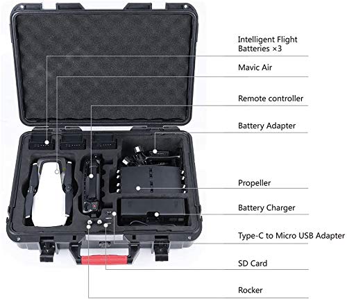 Smatree 10.2L Waterproof Hard Carrying Case for DJI Mavic Air & Fly More Combo - Durable Travel Storage for Mavic Air Drone & Accessories - Perfect for Outdoor Adventures, Air Travel & Drone Protection