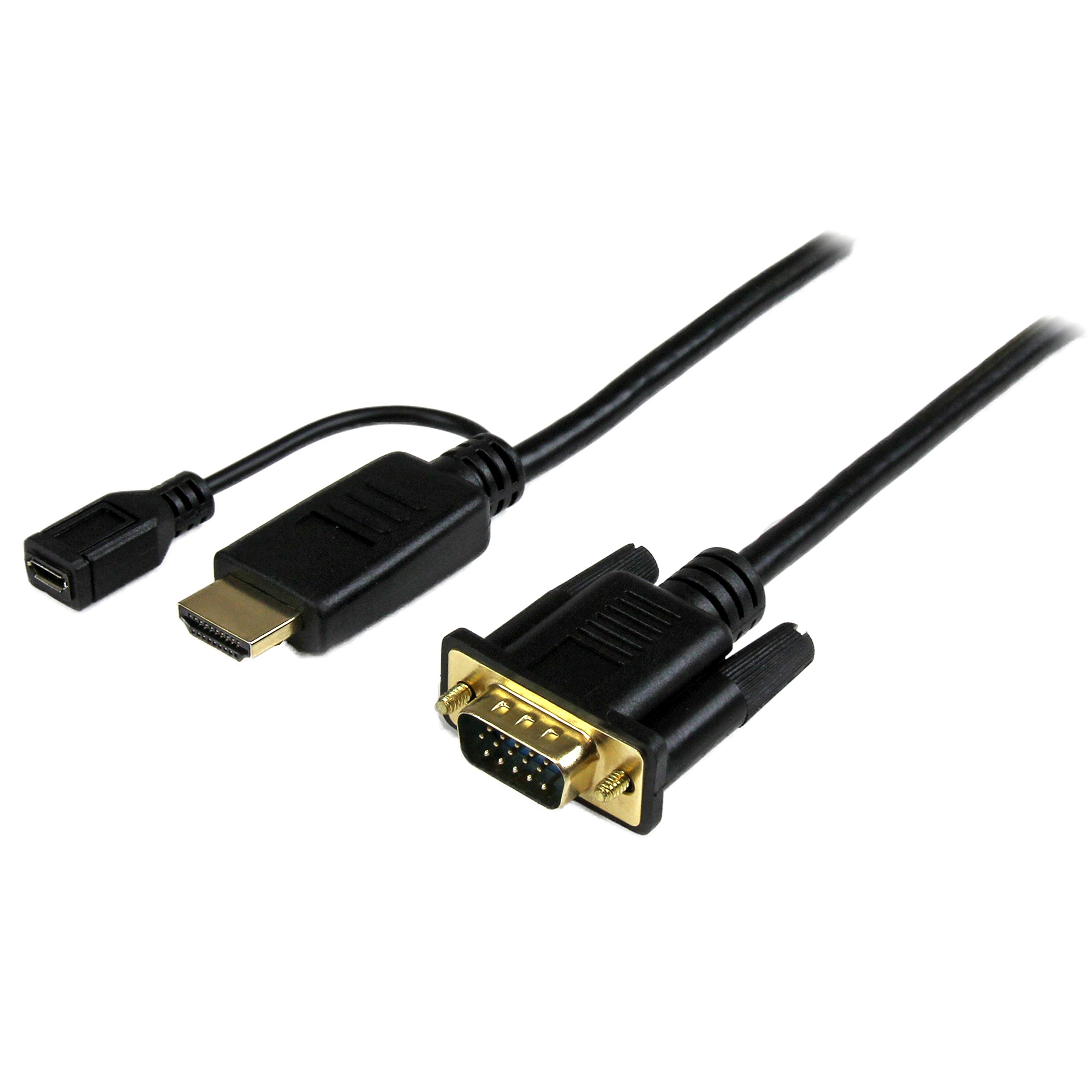 StarTech.com Active HDMI to VGA Cable 3ft (1m) - 1080p Full HD 1920x1200 Resolution - Monitor & Computer Video Adapter Cable (HD2VGAMM3) - Perfect for Connecting Laptops to Projectors, Extending Displays for Home Office Setup