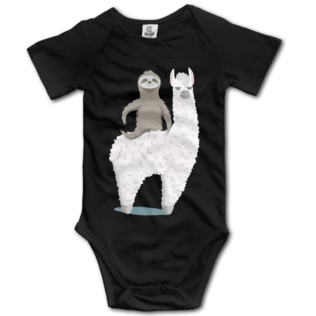 Sloth Riding Llama Baby Bodysuit - Soft Short Sleeve Unisex Onesie Romper for Newborns & Infants - Perfect for Playtime, Photo Shoots & Casual Outings