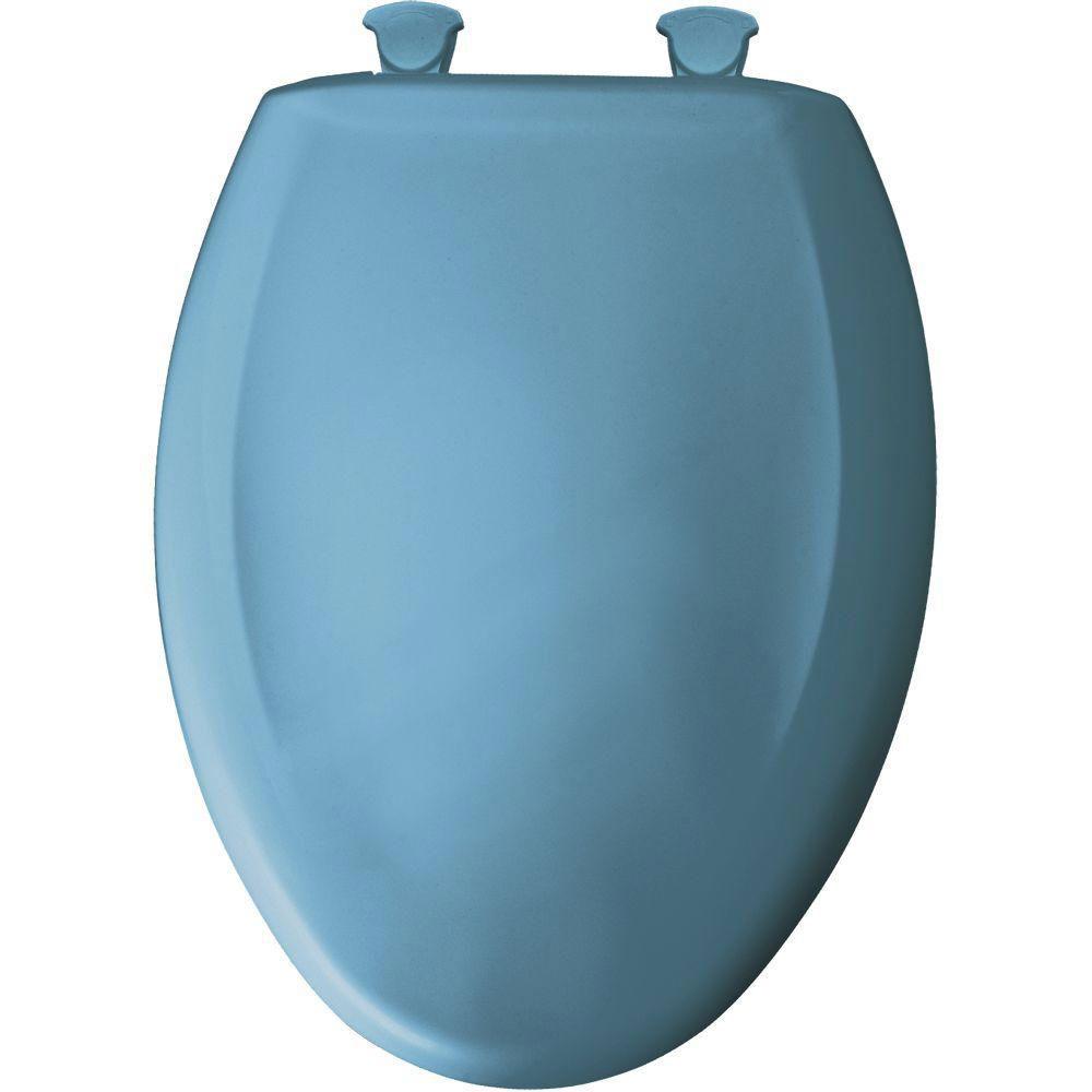 Bemis Slow Close STA TITE Elongated Toilet Seat - Soft Close Hinges, Durable Plastic, Easy Installation - New Orleans Blue (Model 762916) - Perfect for Bathroom Upgrade & Home Renovation