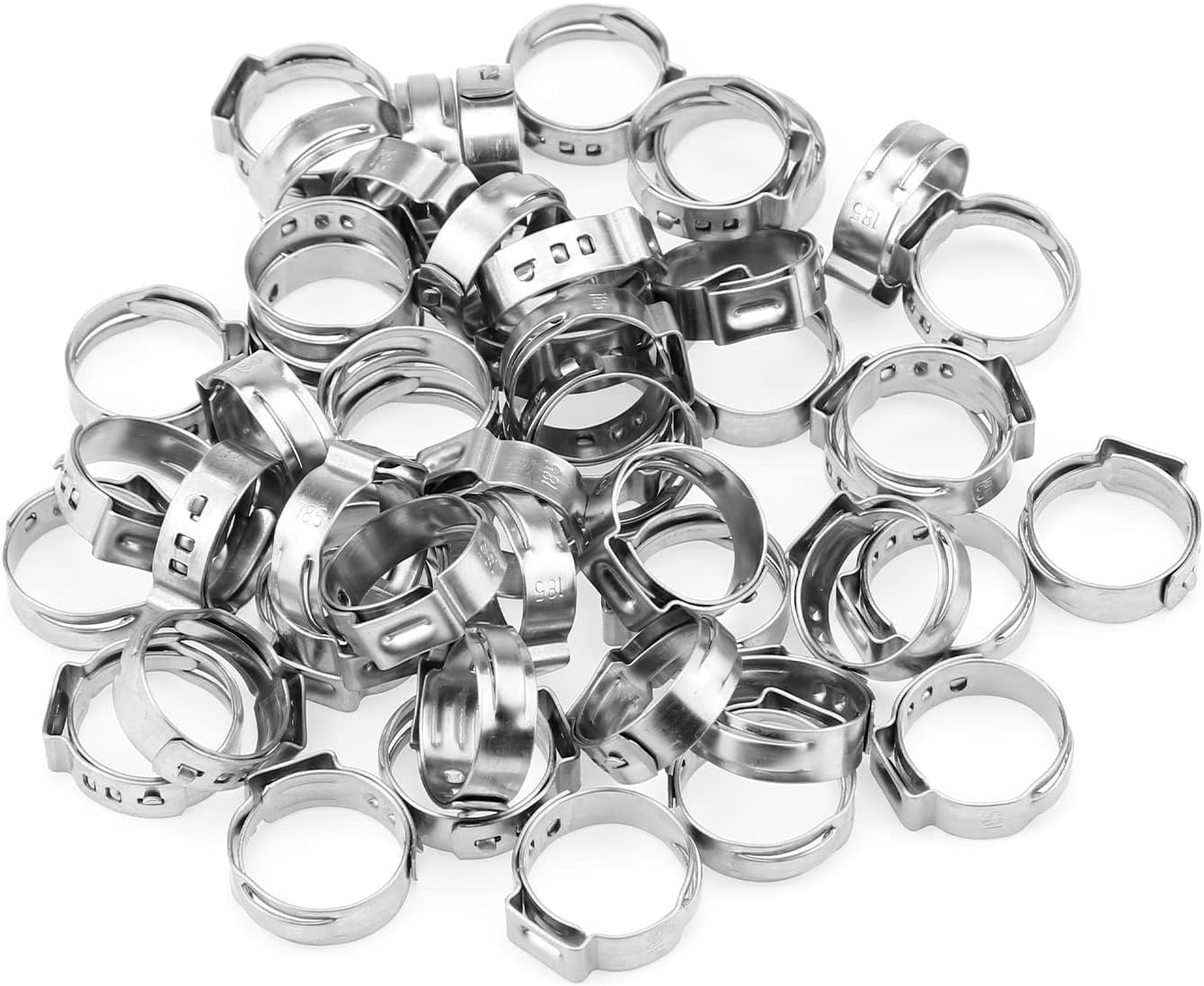 15mm-17.5mm Hose Clamps 50Pcs - for Pipe & Tube Connections