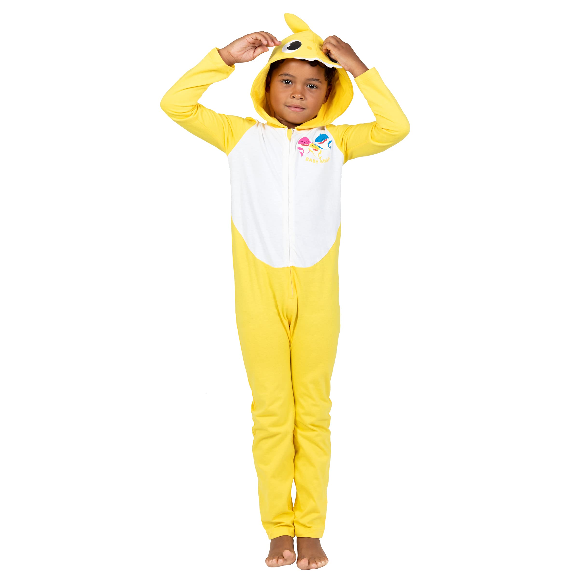 Pinkfong Baby Shark Hooded Long Sleeve Costume Coverall for Boys & Girls - Perfect for Halloween, Birthday Parties & Dress-Up Play