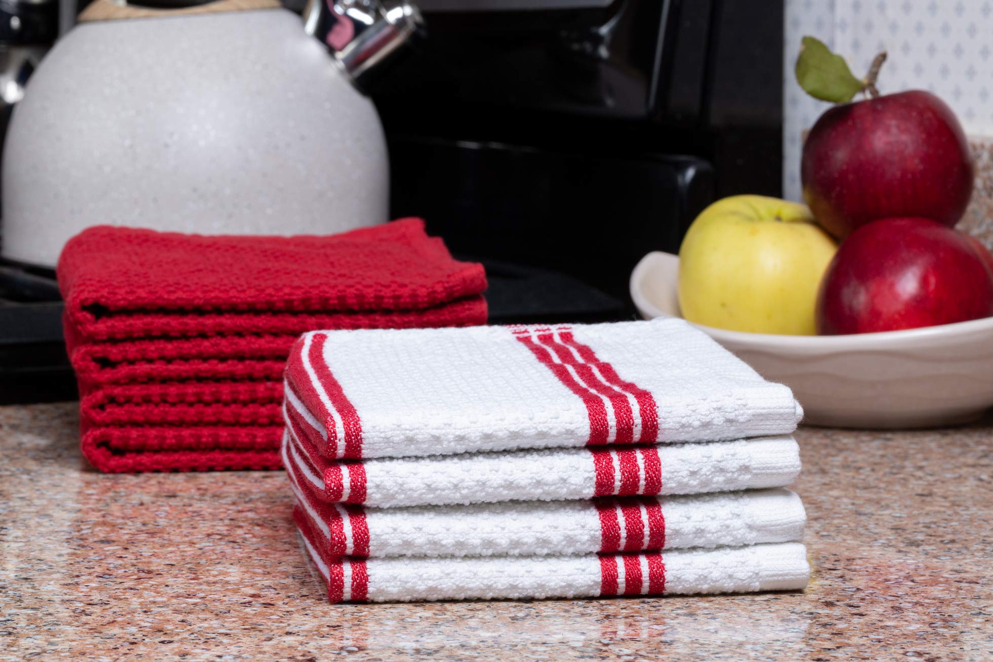 Premium 8-Pack Cotton Dish Cloths - Ultra Absorbent 12