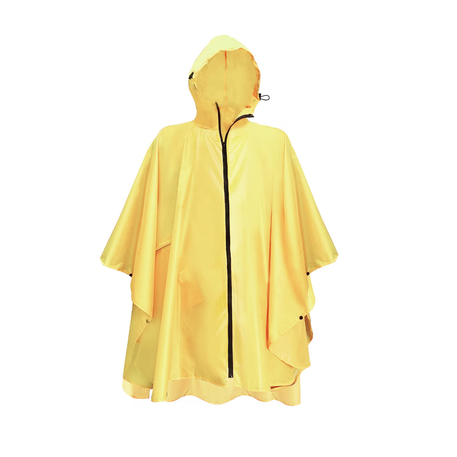 Waterproof Hooded Rain Poncho for Adults - Lightweight Unisex Raincoat with Pockets & Zipper - Outdoor Hiking, Camping, Travel & Emergency Weather Protection