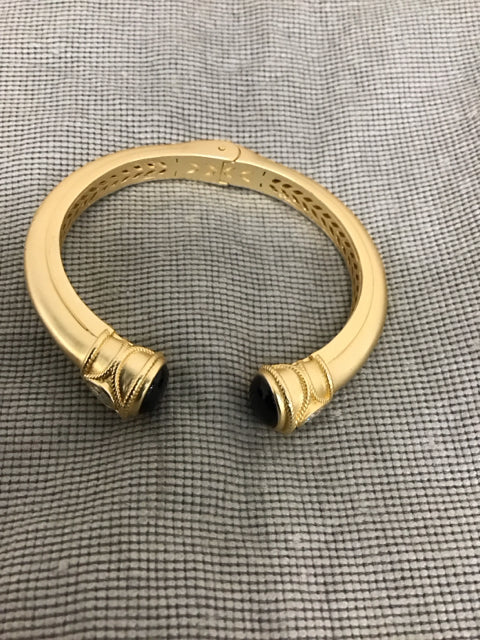 Bulgari Gold Cuff Bracelet with Onyx - Luxury Jewelry for Women, Elegant Gift for Special Occasions, Perfect for Weddings & Evening Events