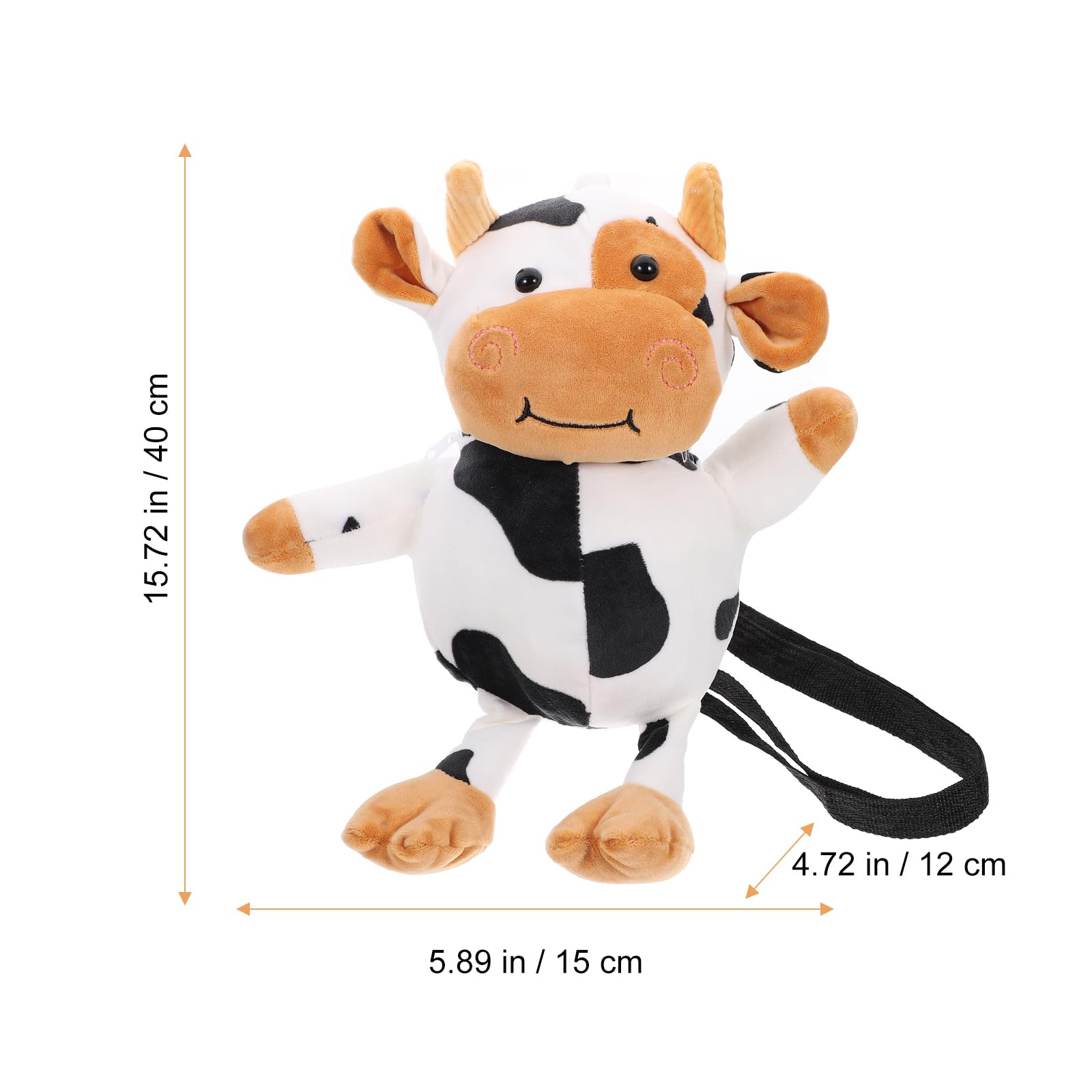VALICLUD Cute Cow Plush Crossbody Bag for Women & Girls - Soft Stuffed Animal Coin Purse with Adjustable Strap - Perfect for School, Travel & Casual Outings