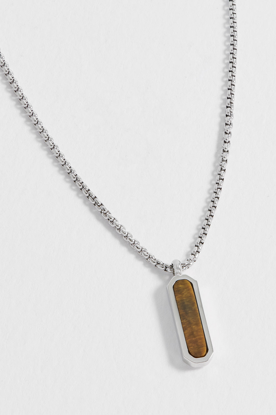 Gemstone Tag Pendant Necklace for Men - Sterling Silver Personalized Name Necklace - Perfect for Gifts, Anniversaries & Everyday Wear