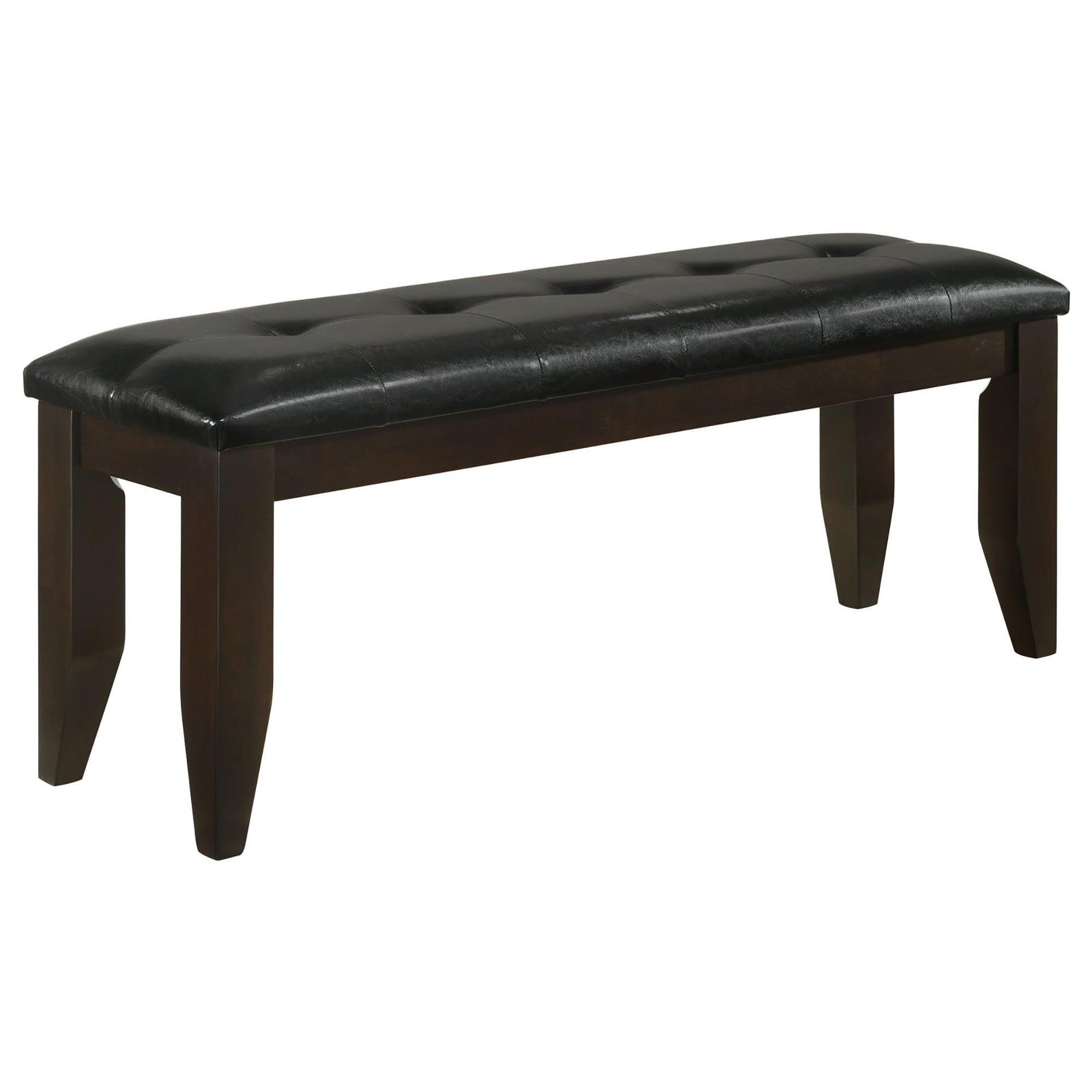 Stylish Cappuccino & Black Upholstered Dining Bench - Comfortable Kitchen Seating for Breakfast Nook, Dining Room or Entryway