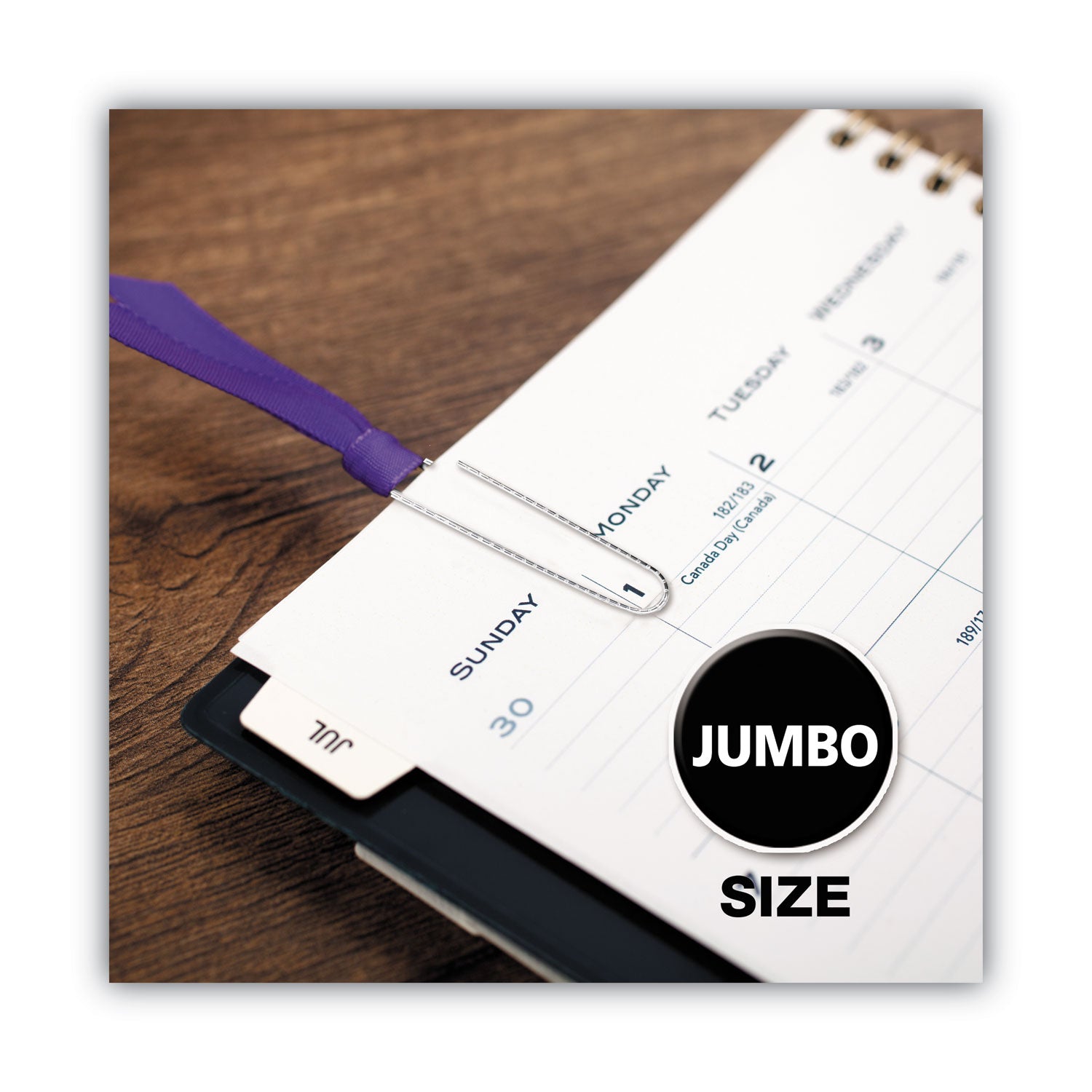 ACCO Jumbo Non-Skid Silver Paper Clips - 100 Clips per Box, 10 Boxes per Pack - Perfect for Office, School & Home Organization