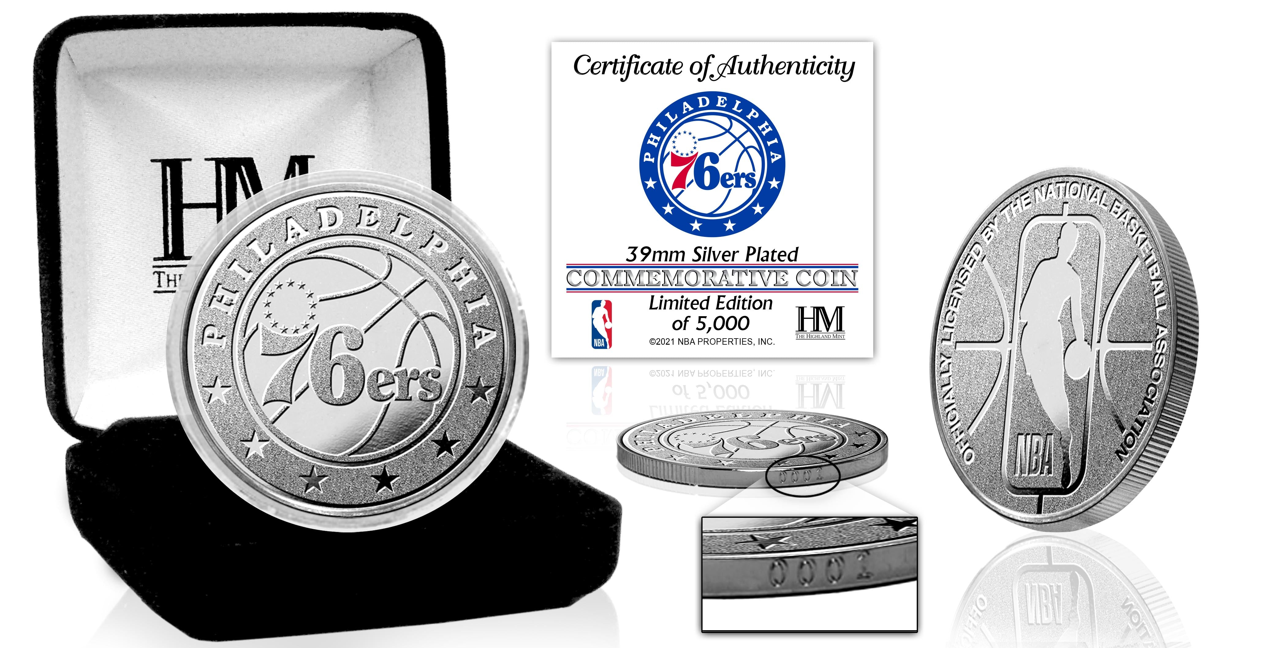 Philadelphia 76ers Silver Mint Coin - Limited Edition NBA Collectible - Perfect for Fans, Gift Giving & Sports Memorabilia Collections