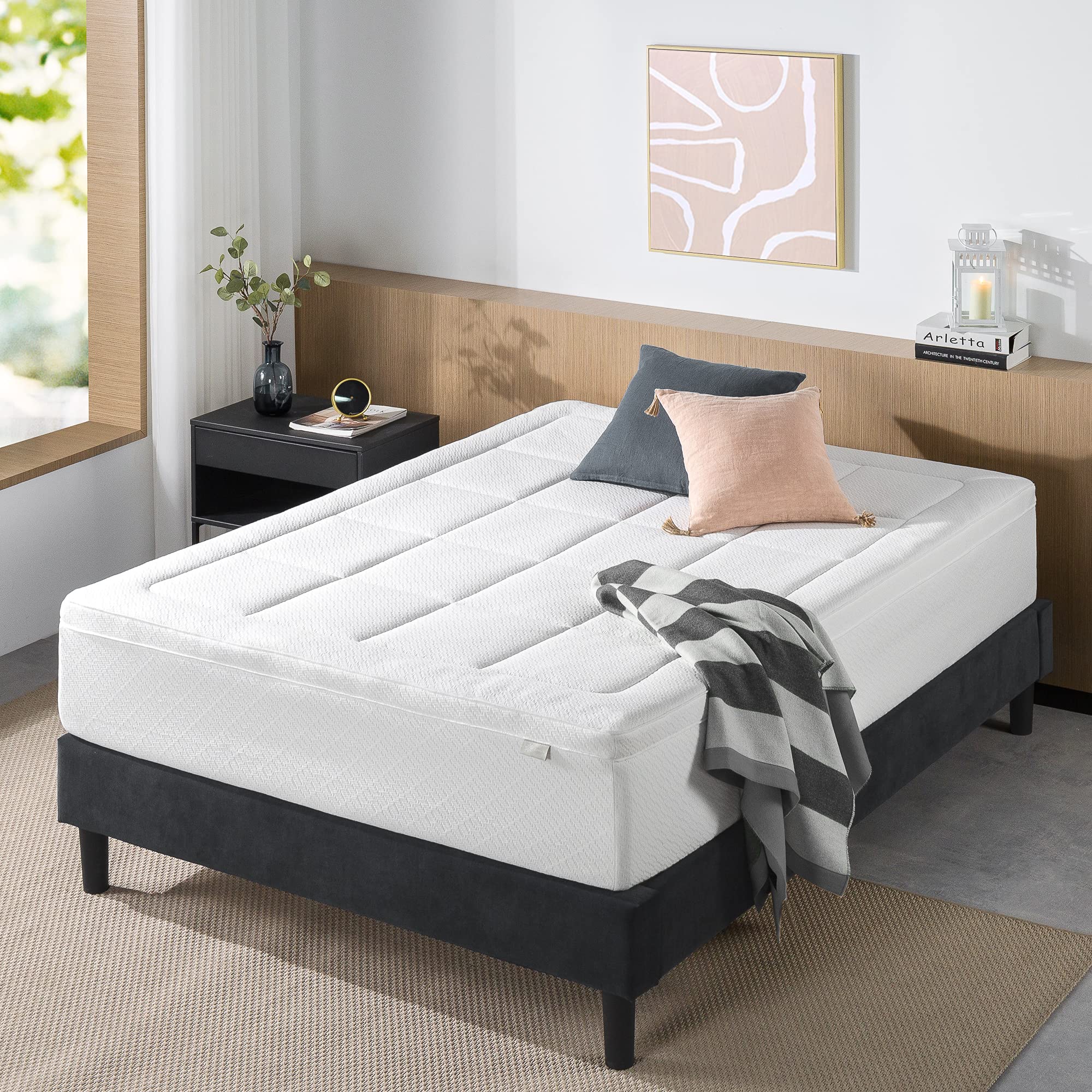 Zinus 2 Inch Cloud Memory Foam Mattress Topper - Quilted Plush with Green Tea Infusion, Full Size for Enhanced Comfort & Pressure Relief | Perfect for Back Pain Relief, Guest Beds & Dorm Rooms