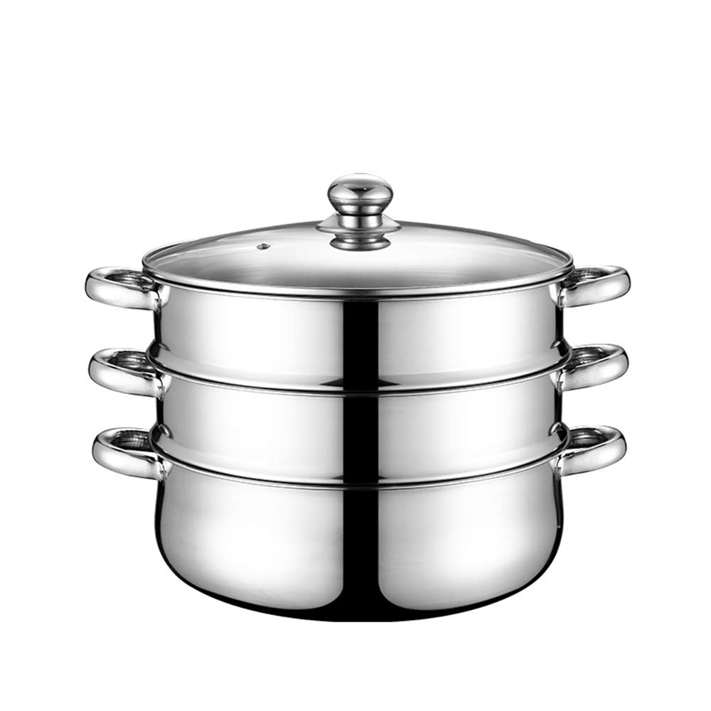 Premium Stainless Steel Steamer Pot Set - 2/3/4 Tier Stackable Bamboo Basket for Healthy Cooking | Multi-Purpose Kitchen Cookware for Vegetables, Dumplings & Seafood | Perfect for Asian Cuisine, Meal Prep & Family Dinners