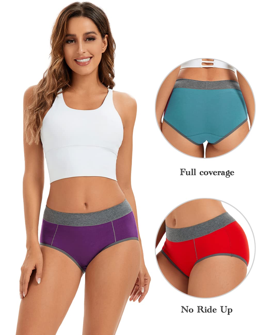 **POKARLA Women's Cotton Underwear - High Waist Full Coverage Briefs, Soft & Breathable Postpartum Panties, Stretch Underpants for Comfort & Support - Perfect for Pregnancy, Maternity & Everyday Wear**