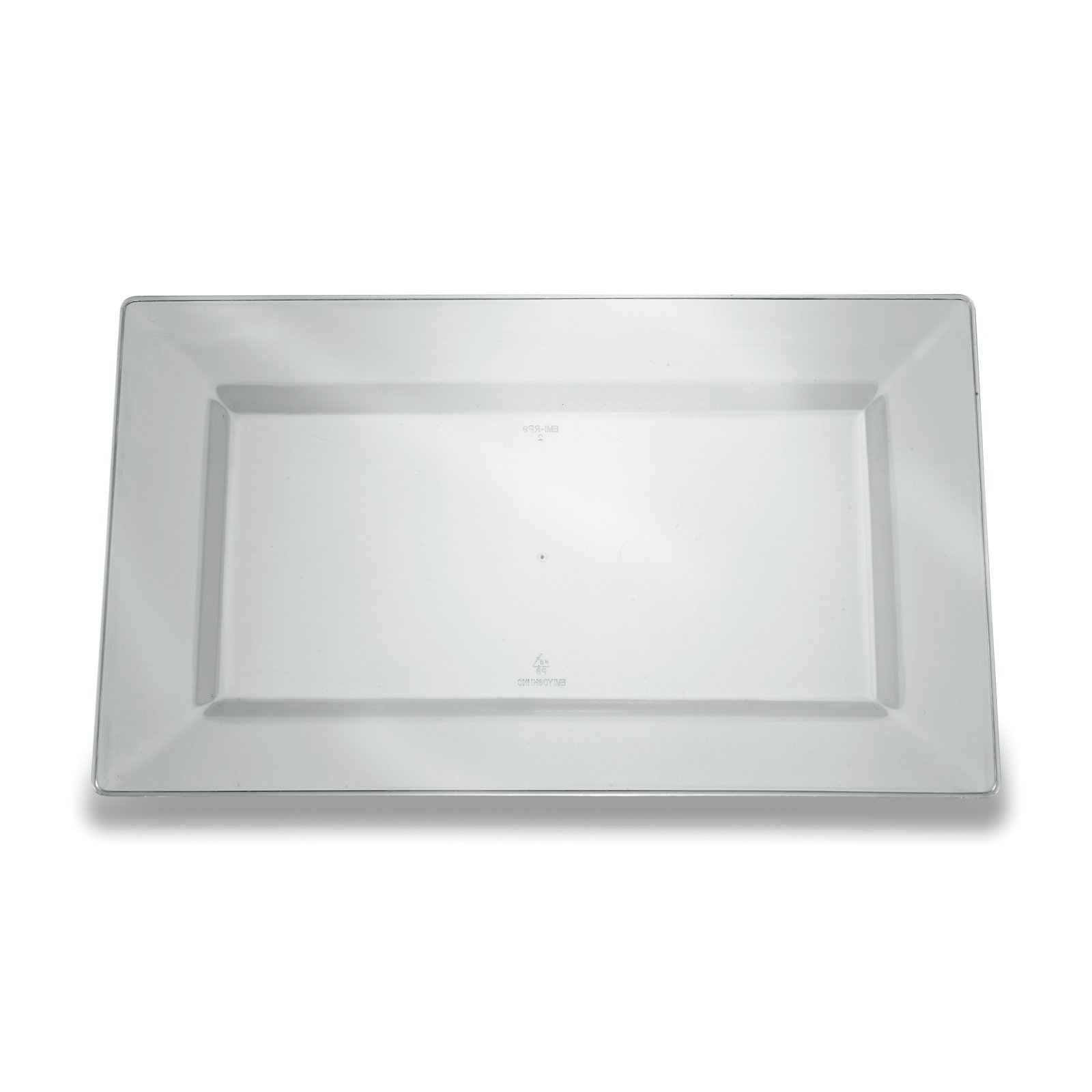 Premium Clear Plastic Rectangle Lunch Plates - Durable Disposable Party Plates for Birthday, BBQ, Picnic & Catering Events - 50-Pack BPA-Free Dishware