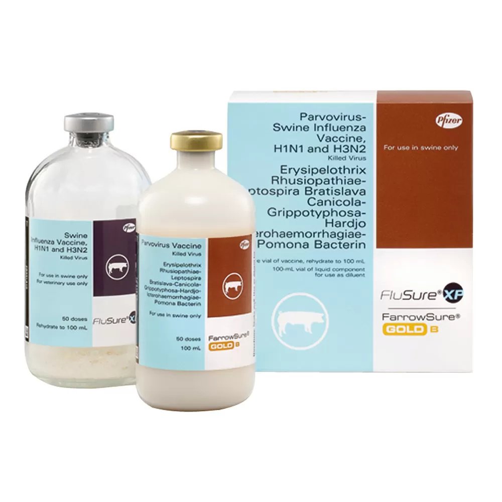 Zoetis FluSure XP & FarrowSure Gold B Swine Vaccines - Prevent Swine Flu & Reproductive Diseases for Healthy Pigs | Ideal for Pig Farms & Veterinary Clinics