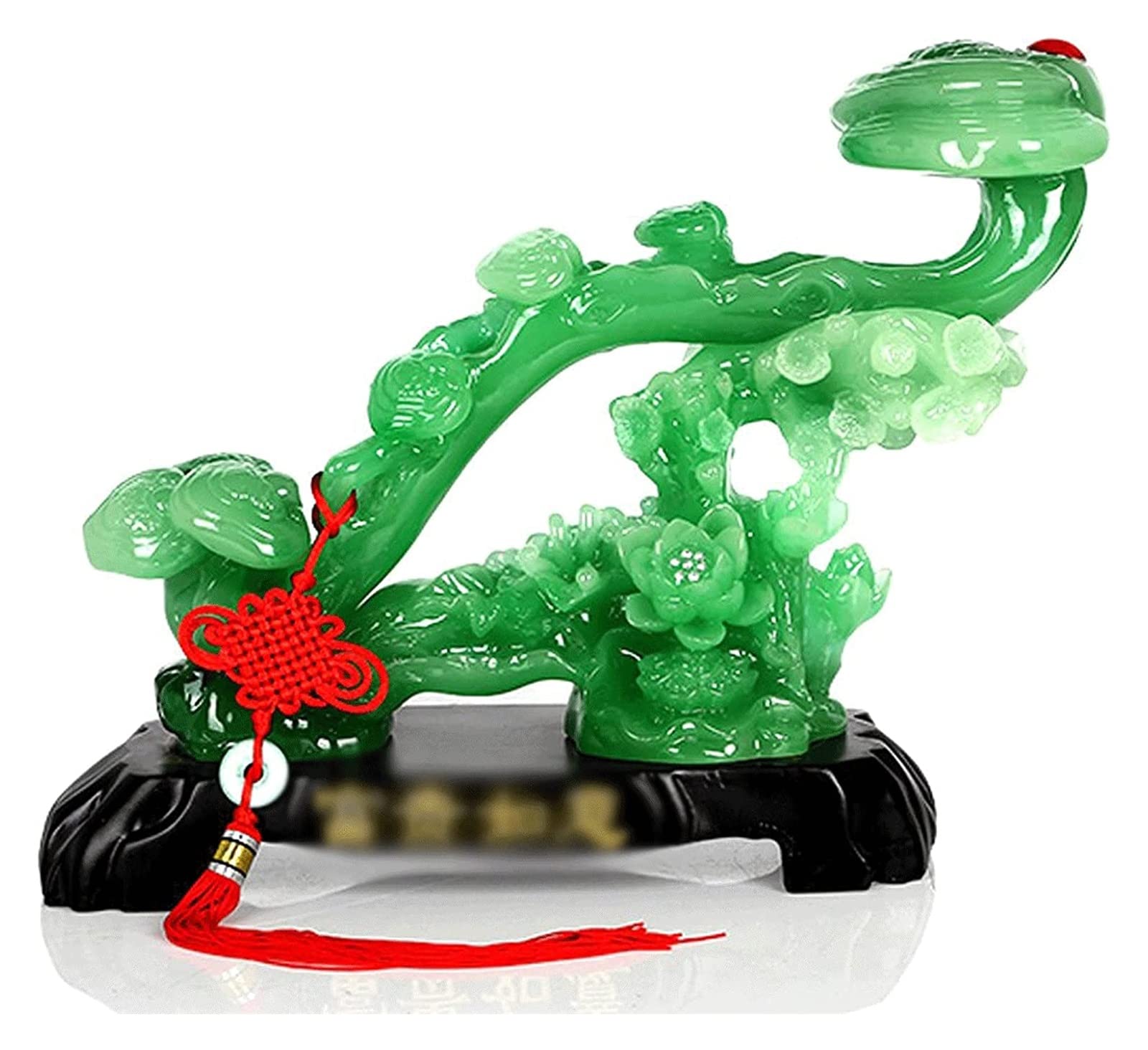 HAODAMAI Jade Sculpture - Handcrafted Artwork for Home Decor, Table Ornament, Wedding Gift & Party Decoration | Feng Shui Lucky Charm for Living Room, Office Desk & Special Occasions