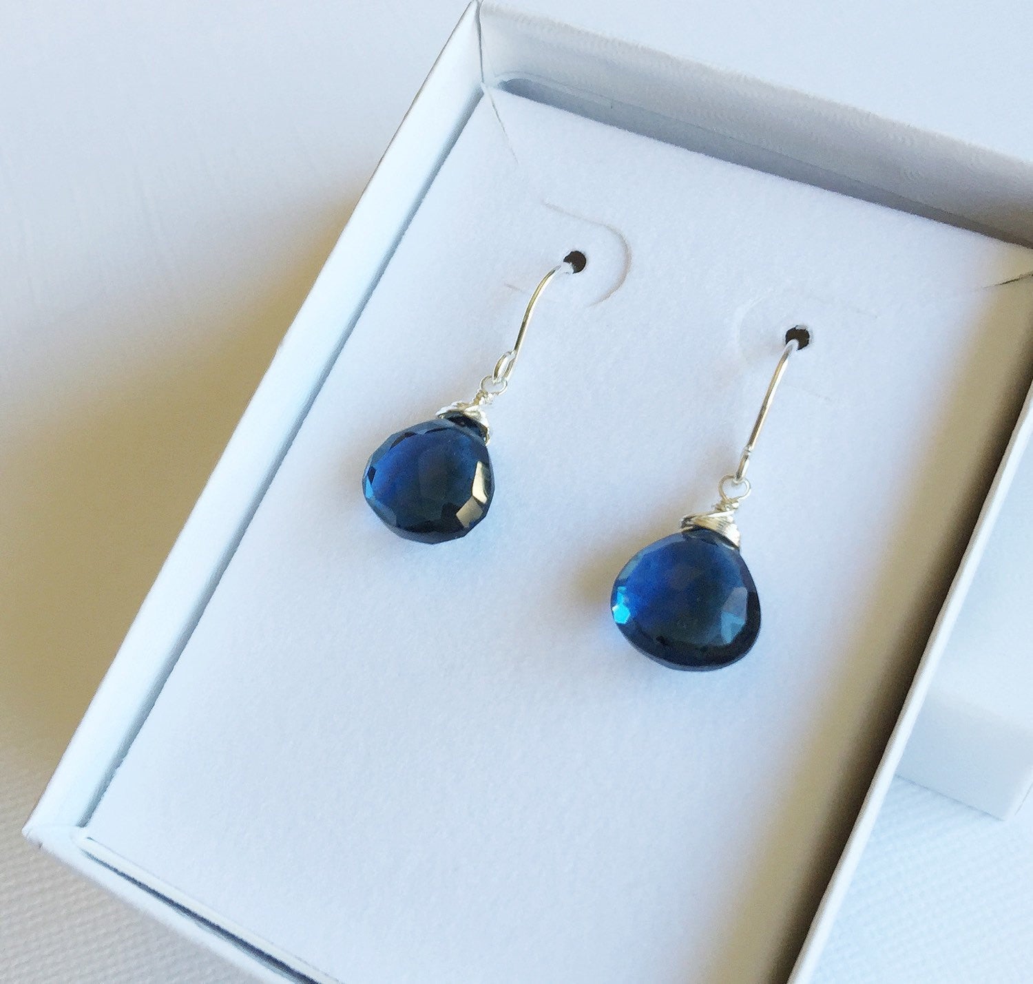 Kala London Blue Quartz Earrings (E258) - Elegant Gemstone Jewelry for Women, Perfect for Parties & Special Occasions