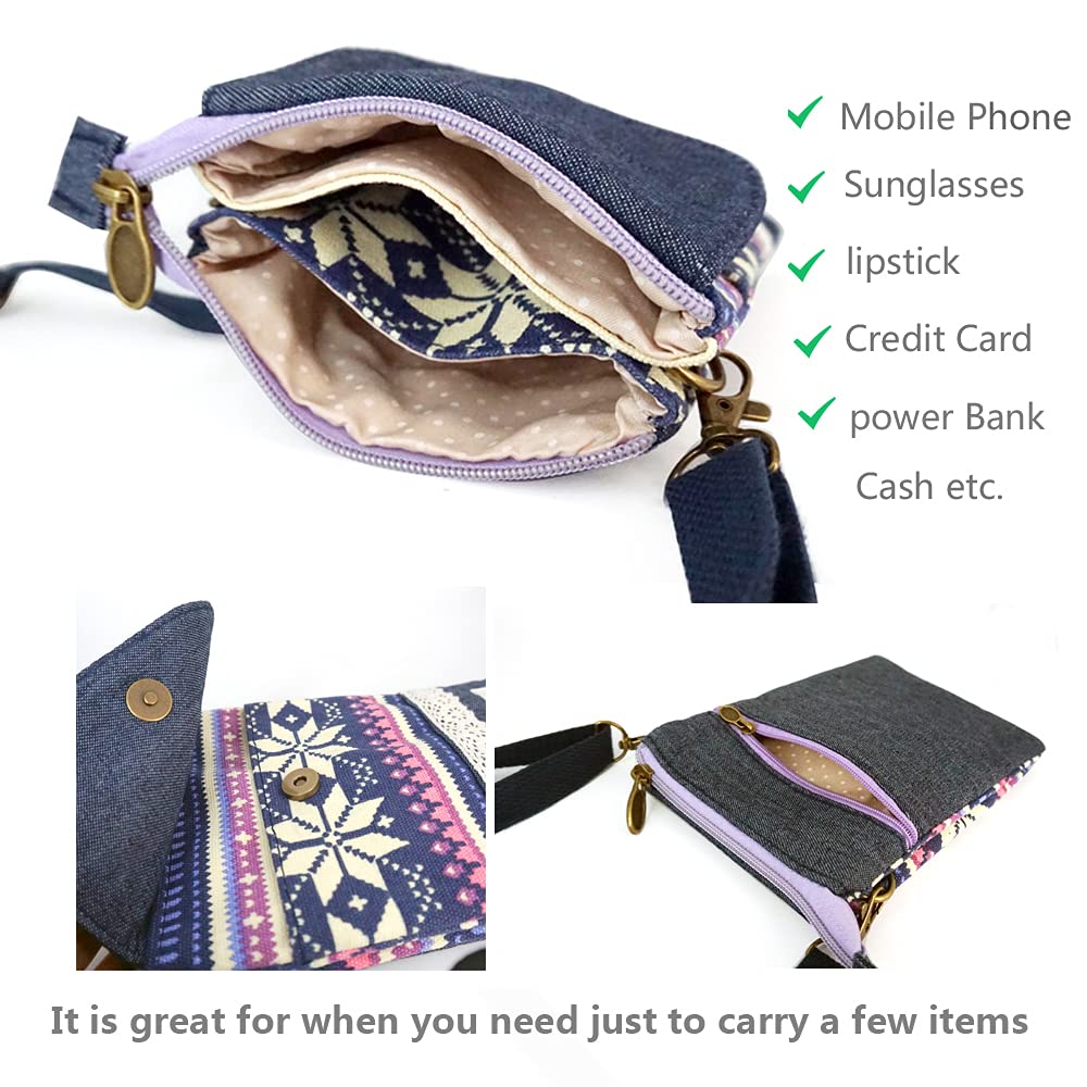 Stylish Canvas Crossbody Phone Purse Wallet for Women & Teens - Compact Shoulder Bag with Adjustable Strap - Perfect for Daily Use, Travel, and Shopping