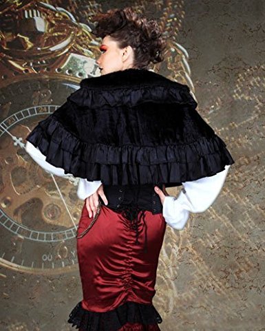 Steampunk Victorian Gothic Cosplay Costume for Women - Elegant Lace Shrug Jacket for Renaissance Fairs, Halloween Parties & Themed Events