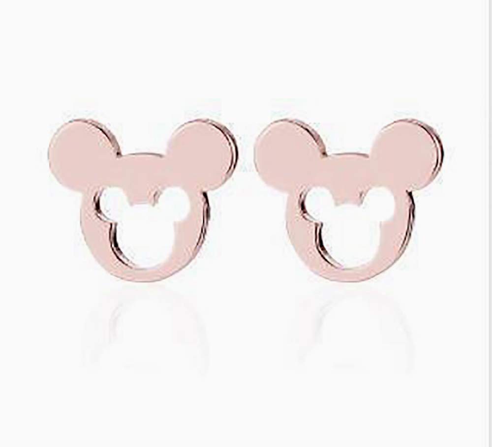 Rose Gold Stainless Steel Minimalist Geometric Stud Earrings for Women & Girls – Small Cartilage Stud Earrings Set, Hypoallergenic Surgical Steel Jewelry, Perfect Birthday Gift & Fashion Accessory for Everyday Wear, Parties & Special Occasions
