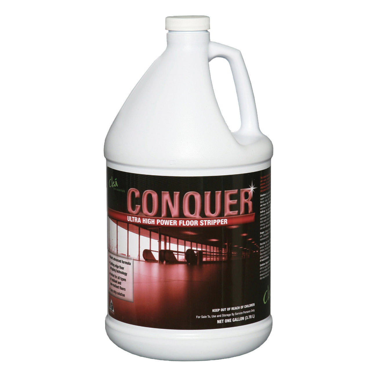 Clea Conquer Heavy-Duty Floor Stripper – 4 Gallons (4/Case) – Ideal for Commercial & Industrial Floor Cleaning