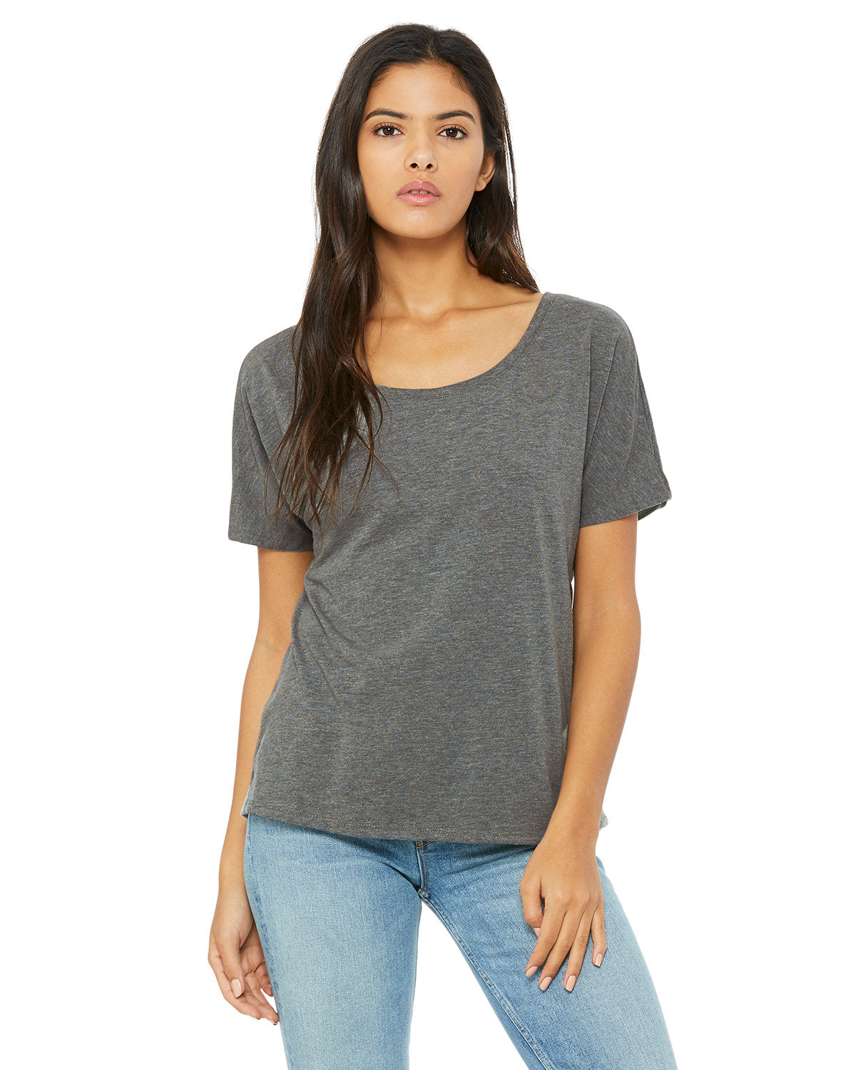 Bella + Canvas 8816 Women's Soft Slouchy Scoop Neck T-Shirt - Comfortable Casual Tee for Everyday Wear, Lounge, and Outfits