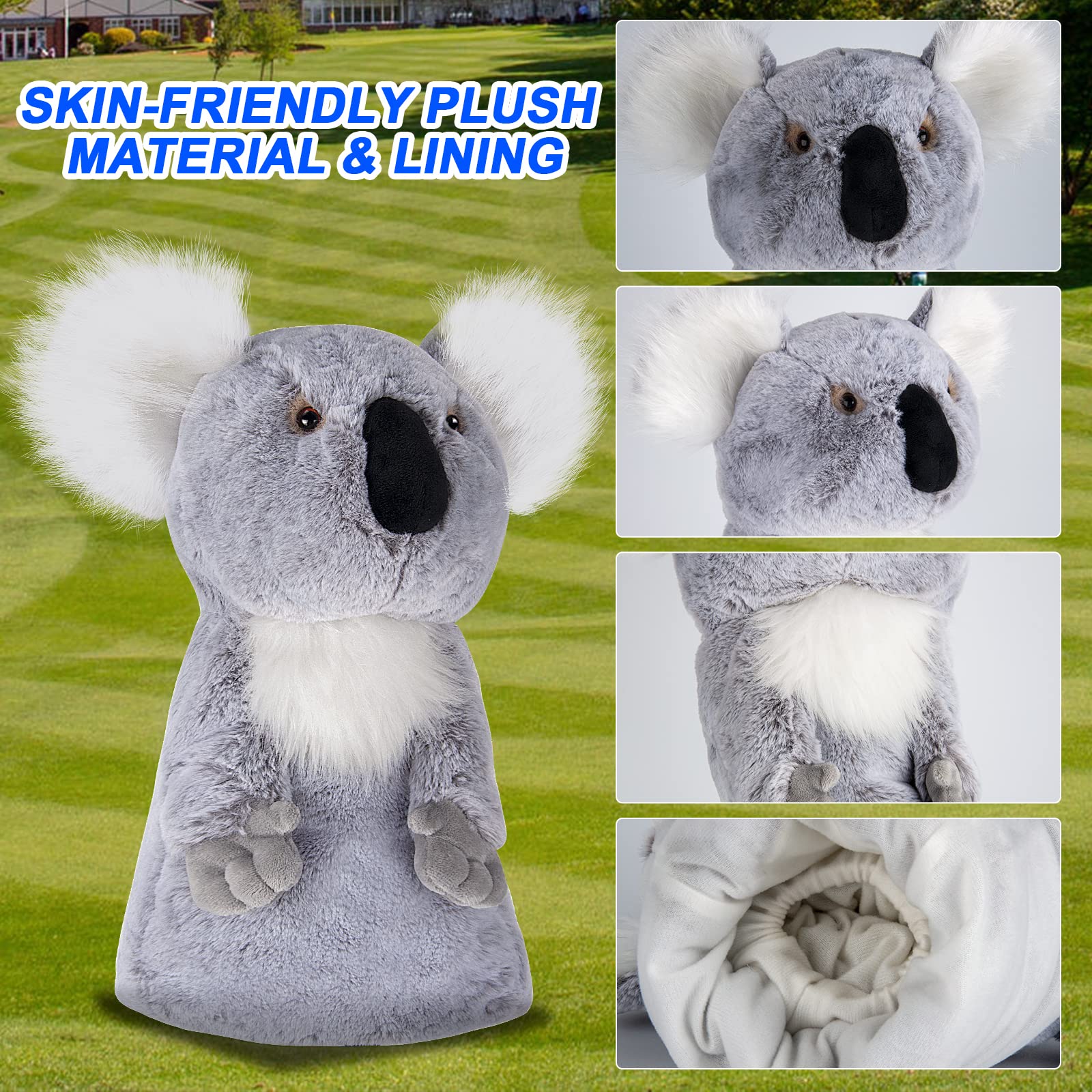 Koala Golf Club Headcovers for Woods & Drivers - Premium Animal Design Golf Head Covers for Men & Women | Perfect for Golf Course Protection & Style Enhancement