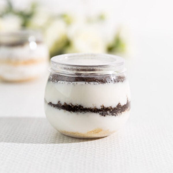 4 oz. Clear Plastic Mousse Cups with Lids - 6 Pack | Disposable Dessert Containers for Parfaits, Pudding, Jello & Party Snacks | BPA-Free Food Storage