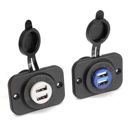 12V/24V Waterproof Dual USB Car Charger 5V 4.2A Fast Charging with LED Indicator - Compatible with iPhone X, Samsung Galaxy - Perfect for Road Trips & Outdoor Adventures