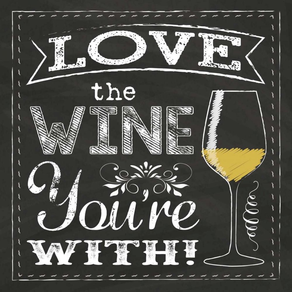 Chalk Wine 1 Poster Print by Melody Hogan - 12x12 Inches Artwork - Perfect for Home Decor, Office Wall Art & Gift Ideas