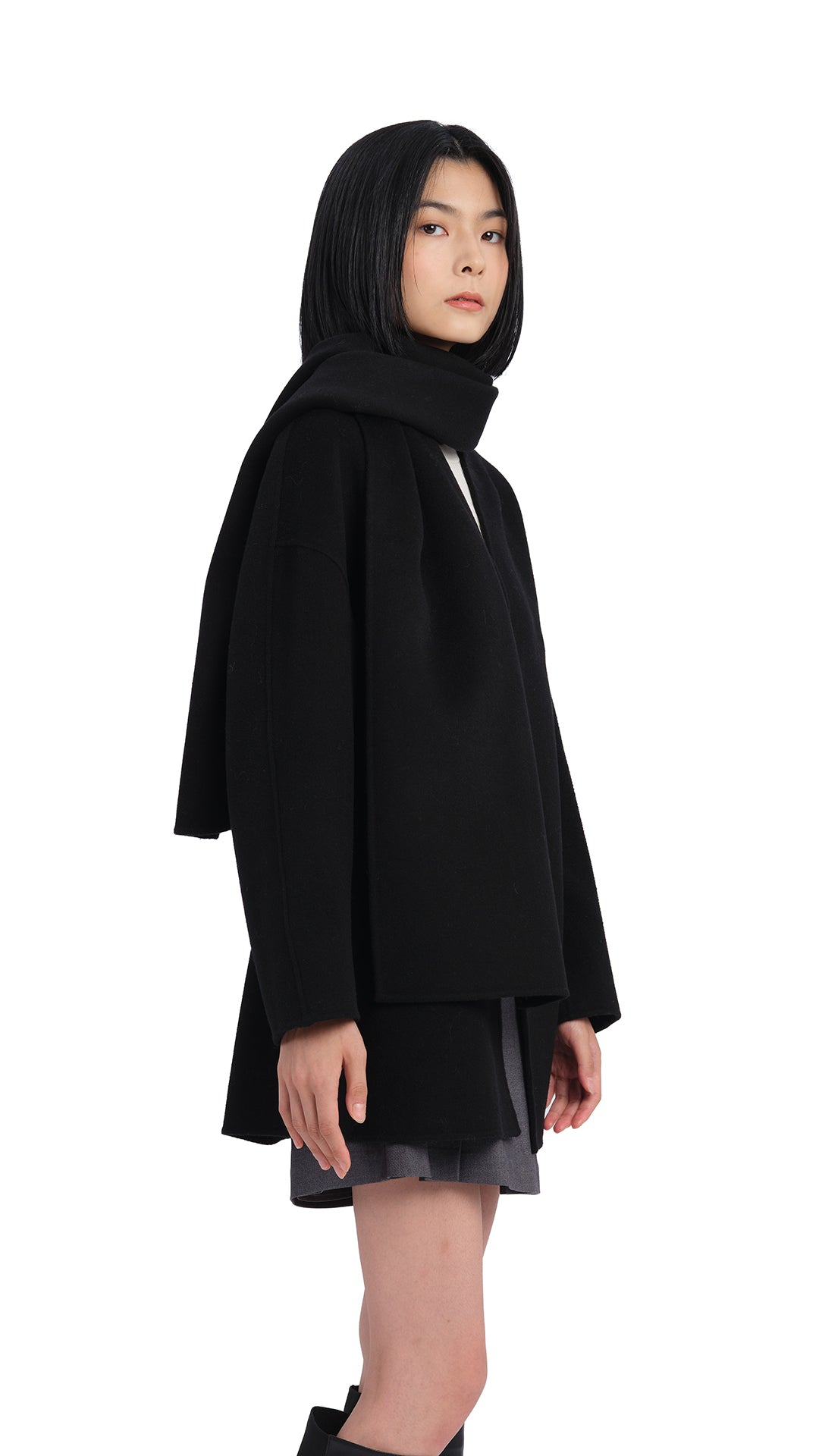Double Face Jacket with Detachable Scarf - Winter Warm Reversible Coat for Women & Men | Outdoor Hiking, Travel & Casual Wear