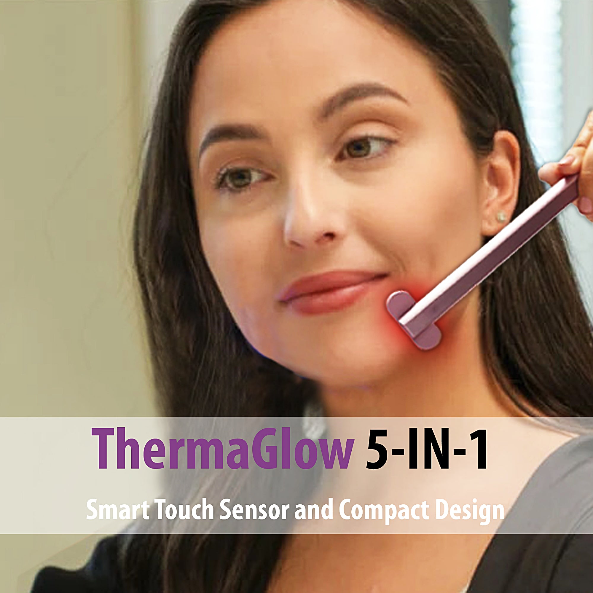 ThermaGlow 5-in-1 Red Light Therapy Device with Microcurrent, Heat & Ultrasonic Massage for Pain Relief & Skin Rejuvenation - Perfect for Home Spa, Facial Care & Muscle Recovery