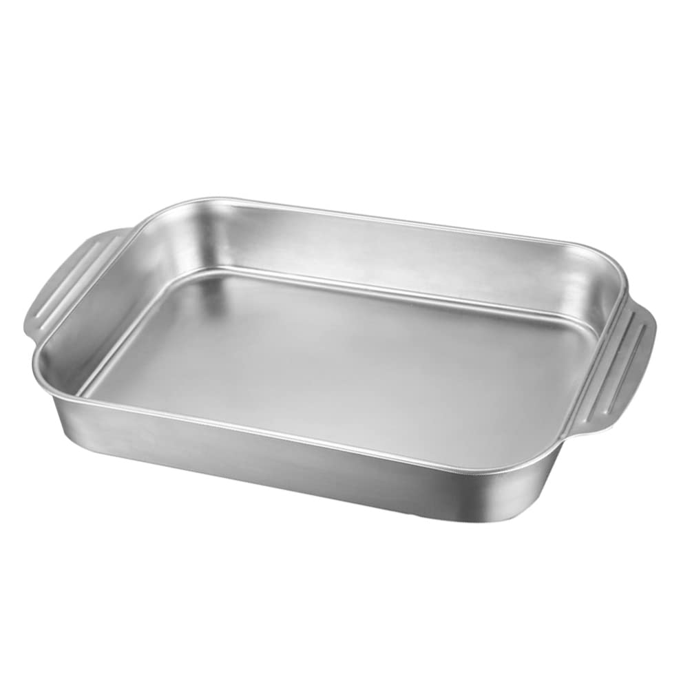 DOITOOL Stainless Steel Rectangular BBQ Griddle Pan - Heavy Duty Grill Plate for Charcoal & Gas Grills - Perfect for Camping, Backyard BBQs & Outdoor Cooking (Silver)