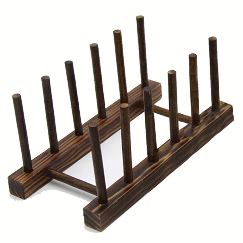 **Bamboo Wooden Dish Rack & Kitchen Organizer - Plate, Bowl, Cup, Pot Lid & Cutting Board Drying Stand | Space-Saving Storage for Small Kitchens & Countertops**