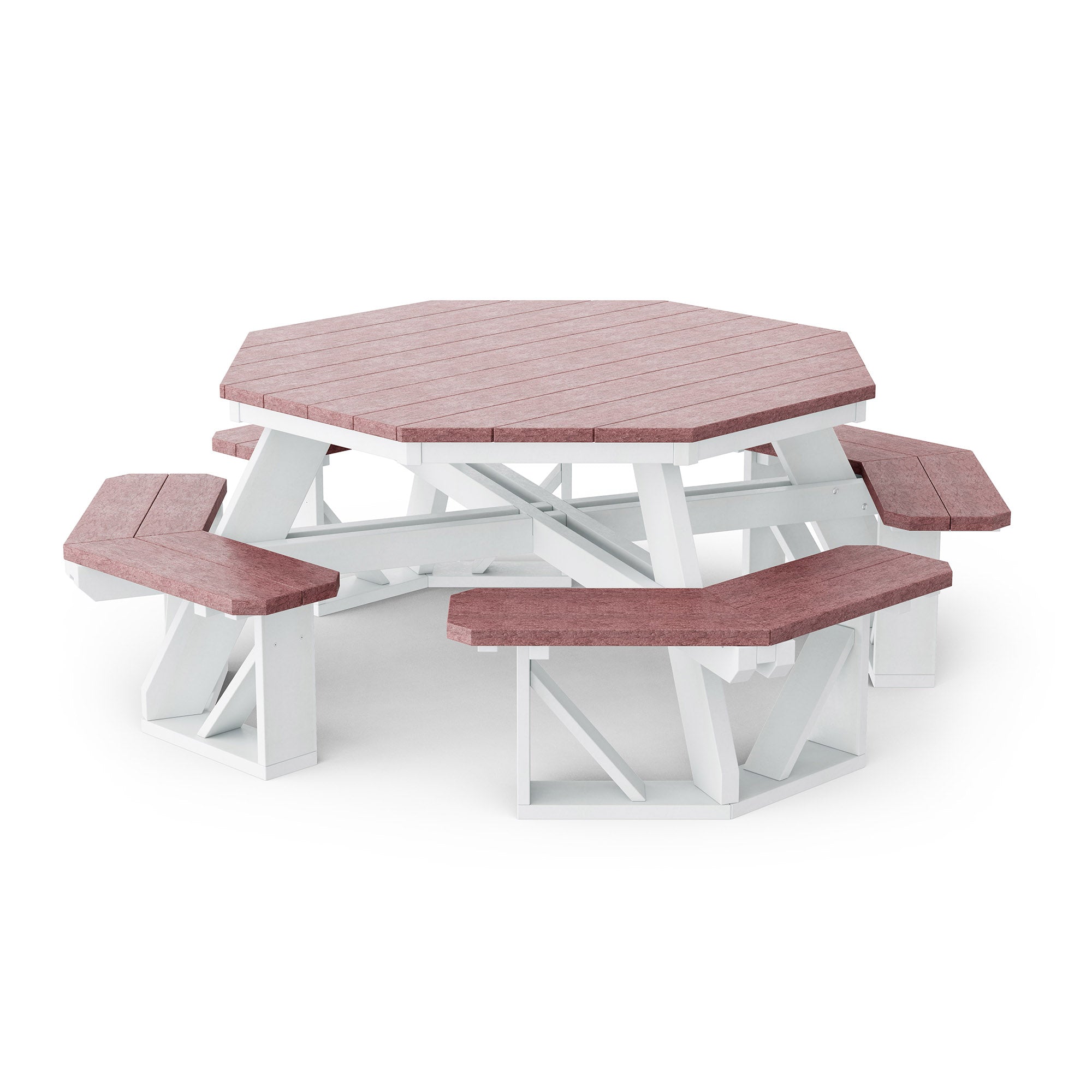 Heritage Octagon Picnic Table - 8-Person Outdoor Dining Set for Backyard, Patio, Garden, Park & Camping - Durable All-Weather Wooden Picnic Bench