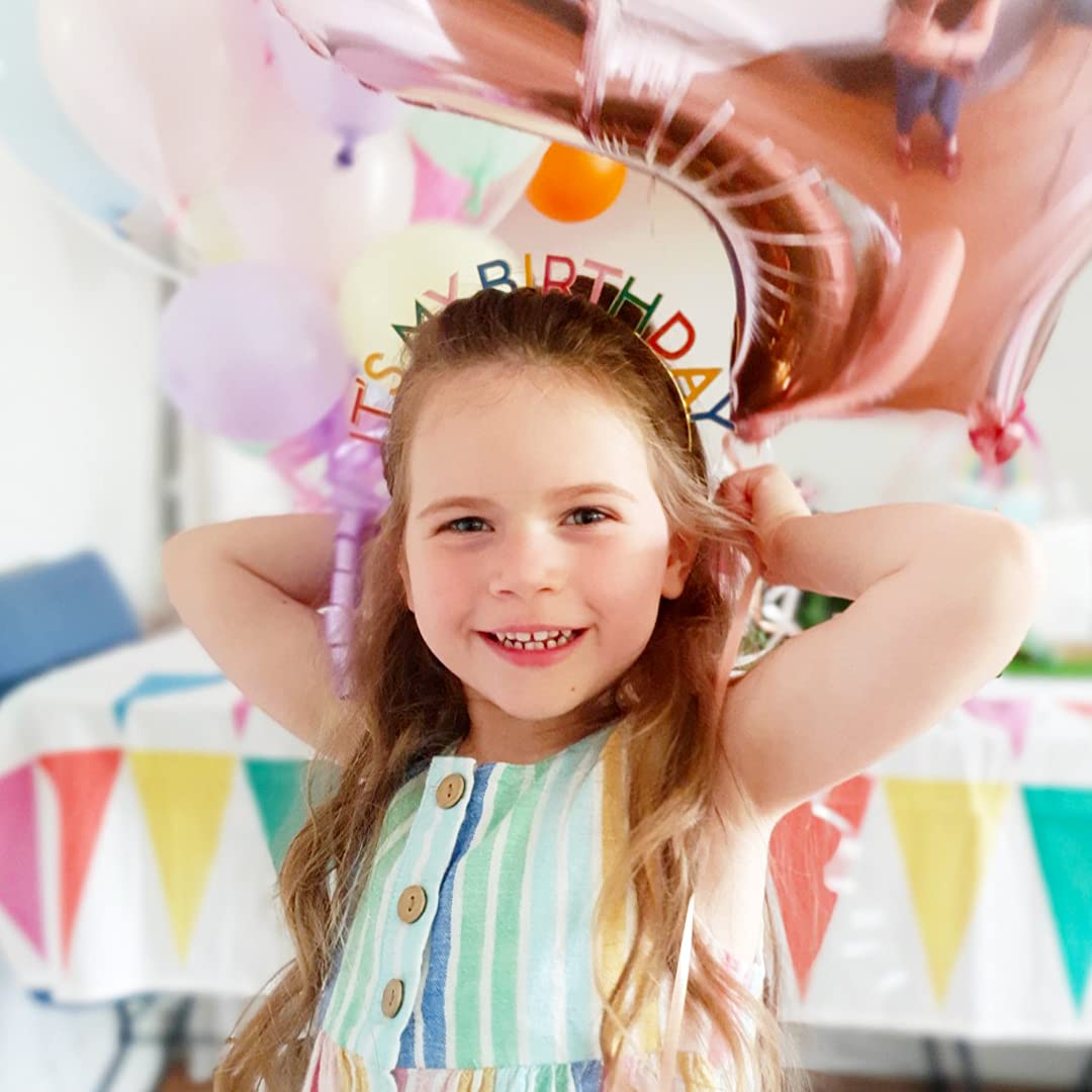 Talking Tables RAIN Rainbow 'It's My Birthday' Alloy Headband - Colorful Birthday Party Hair Accessory for Women & Girls - Perfect for Birthday Celebrations, Festivals & Costume Parties