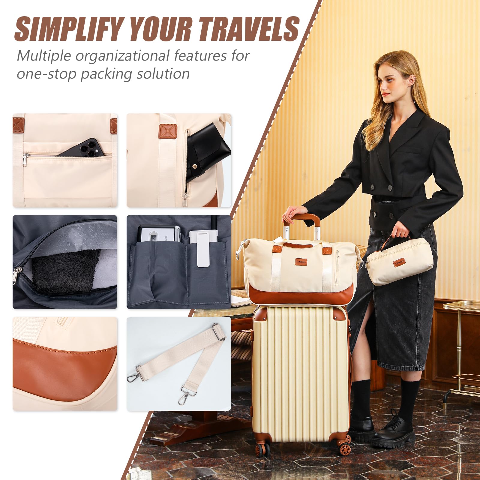 20 Inch Carry On Luggage 22x14x9 - Airline Approved Lightweight ABS Suitcase with Spinner Wheels & TSA Lock - Perfect for Business Travel, Weekend Getaways & International Flights