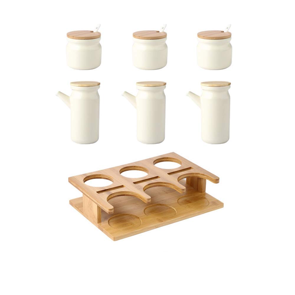 Premium Ceramic Oil Dispenser Bottle Set - 500ML Soy Sauce & Vinegar Cruet with Wooden Tray - Elegant Kitchen Condiment Dispenser for Olive Oil, Cooking Oil & Liquid Seasonings - Perfect for Home Cooking, Salad Dressing & Gourmet Meal Preparation