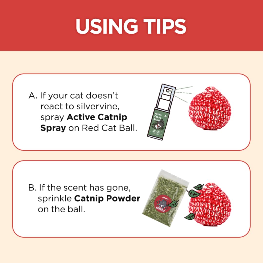 JAYU PET Cat Holic Ball with Silvervine & Catnip Spray Set - 2.7 inch Handmade Kicker Toy & 1oz Essential Oil Spray for Indoor Cats - Stress Relief, Calming, Exercise - Perfect for Playtime & Anxiety Relief
