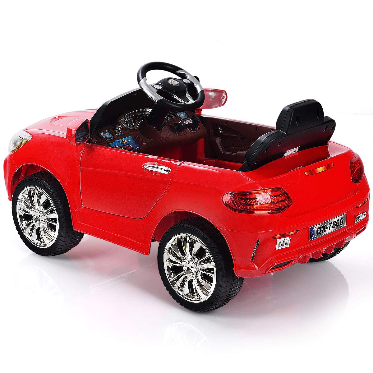 Costzon 6V Kids Ride On Car with Parental Remote Control & Foot Pedal - Battery Powered Toy Vehicle with LED Lights & MP3 Player - Red Ride On Car for Toddlers (Perfect for Indoor/Outdoor Play, Birthday Gifts & Preschool Learning)
