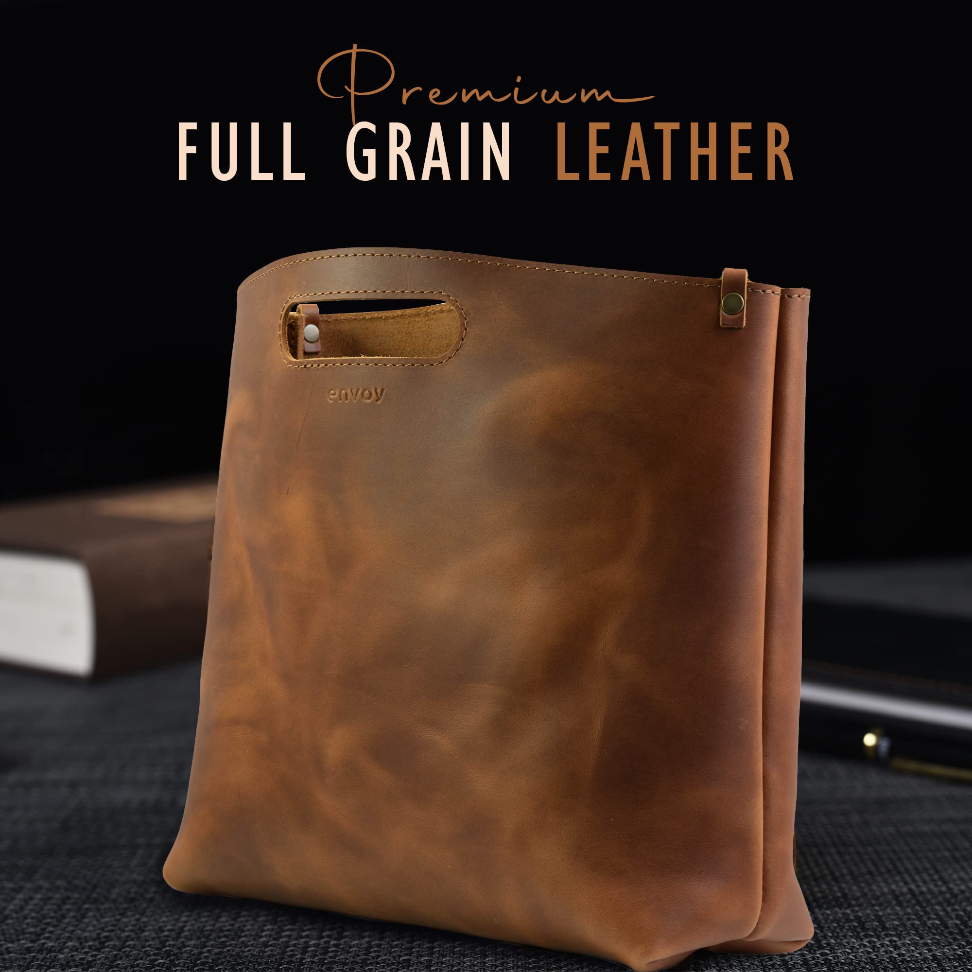 Premium Genuine Leather Tote Bag for Women - Stylish & Durable Leather Handbag & Purse - Made in USA - Perfect for Work, Travel & Everyday Use