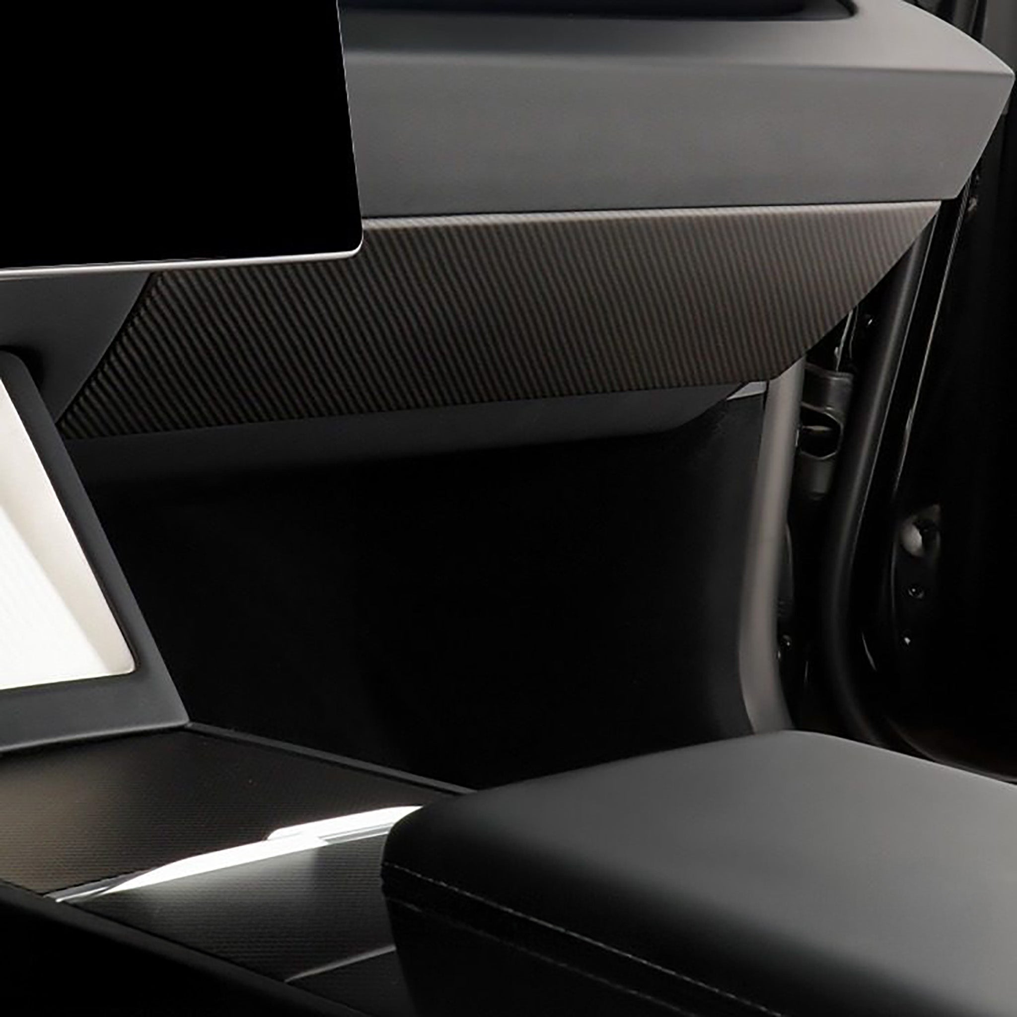 Premium Real Carbon Fiber Glove Box Cover for 2025+ Tesla Model Y Juniper - OEM Fit Luxury Interior Upgrade | Enhance Your Tesla's Cabin Style for Daily Driving & Car Shows